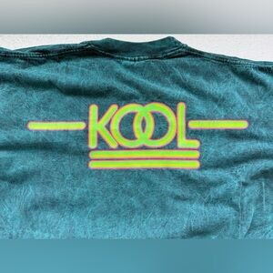 VINTAGE 80S/90S KOOL BRAND CIGARETTE TSHIRT MERCHANDISE ACID WASH GREEN
